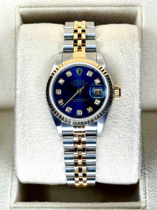 Rolex Lady-Datejust 28mm 79173 Two-Tone Blue 10 Diamond Dial - My Watch Lux
